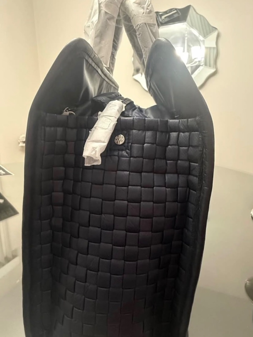 MZ Wallace Medium Woven Box Tote in Dawn (Navy) • Brand New with Tags - Picture 3 of 5